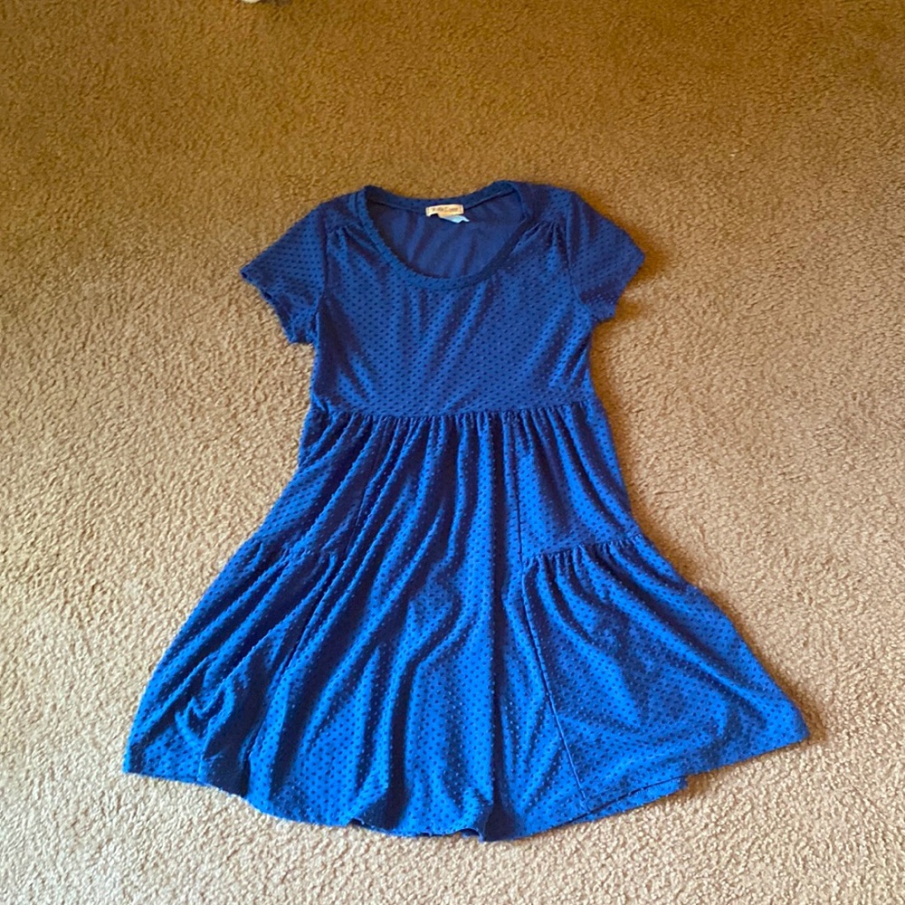 Womens dark blue textured dress